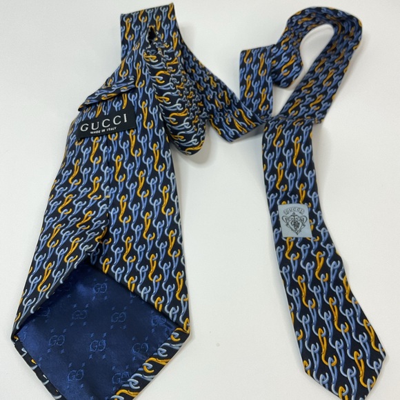GUCCI 100% Silk Necktie Business Casual Office - Picture 6 of 8